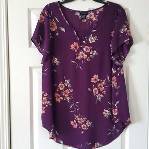 Purple floral shirt